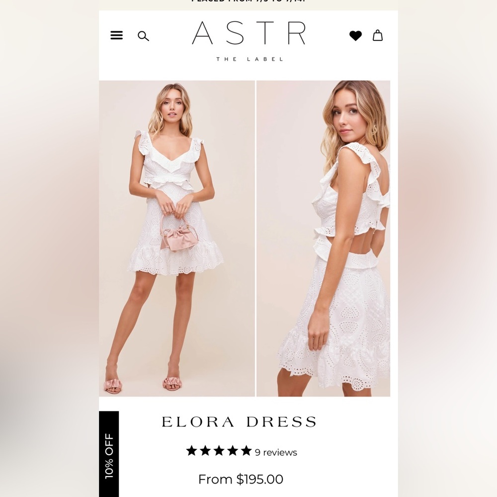 VGUC ASTR the Label Elora Dress